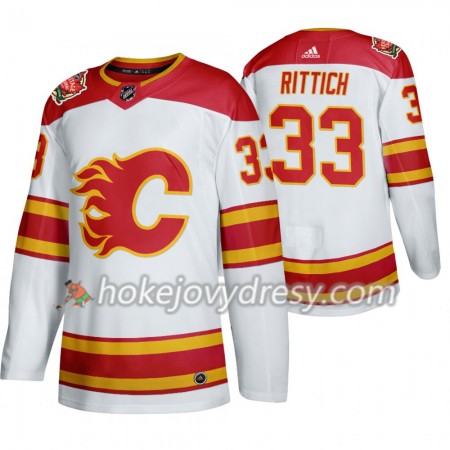 Pánské Hokejový Dres Calgary Flames David Rittich 33 Adidas 2019 Heritage Classic Bílá Authentic
